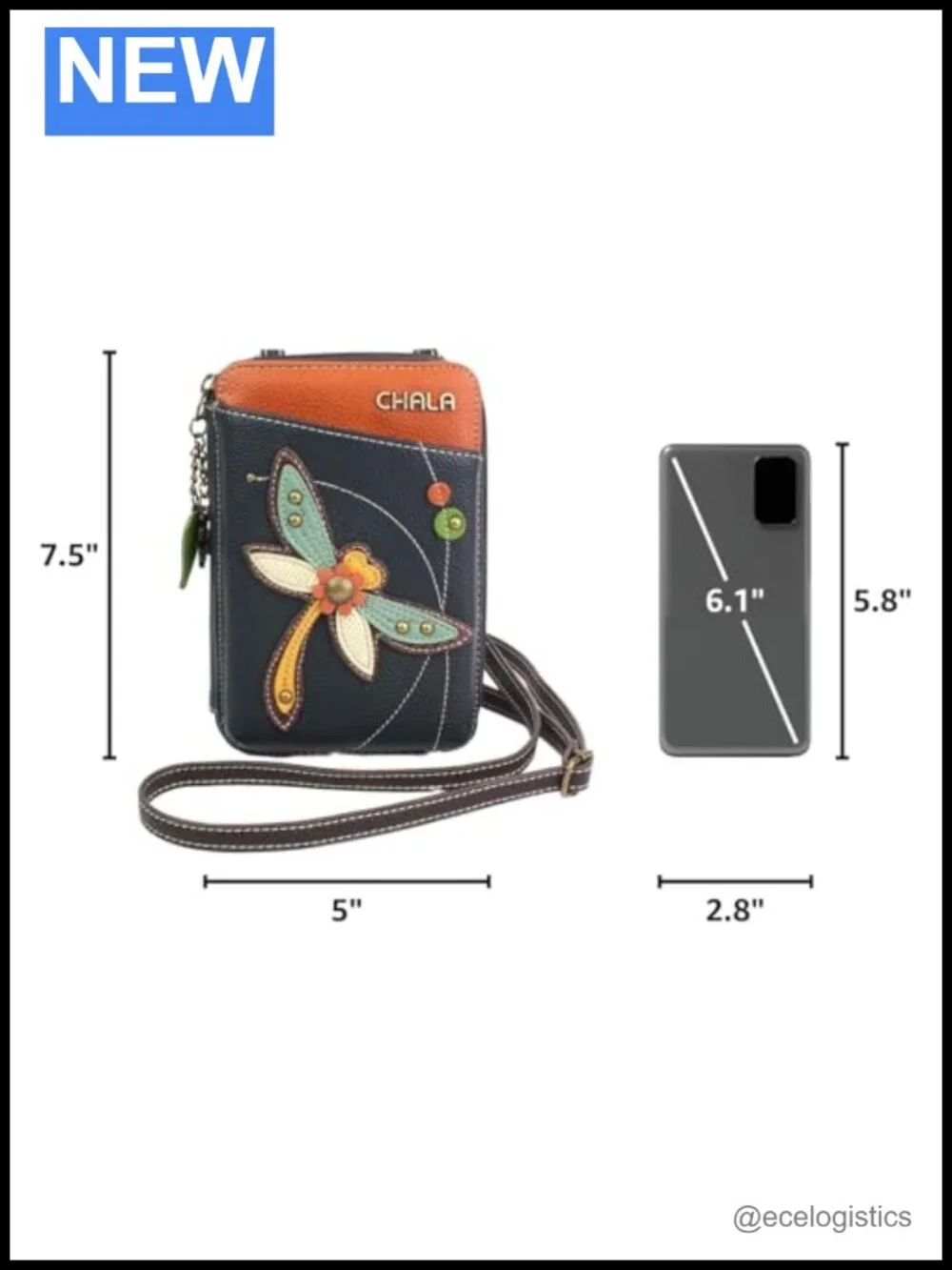 Faux Leather Wallet Crossbody Phone Purse with Adjustable Strap